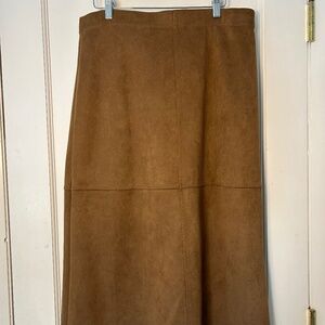 Women's faux suede Midi skirt | Max Studio | Brown size X Large